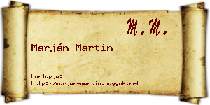 Marján Martin névjegykártya